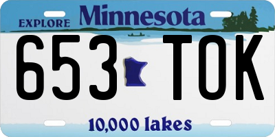 MN license plate 653TOK