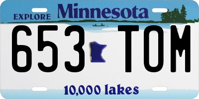 MN license plate 653TOM