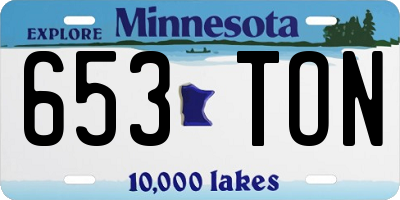 MN license plate 653TON