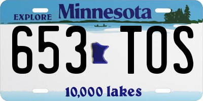 MN license plate 653TOS