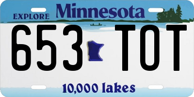 MN license plate 653TOT