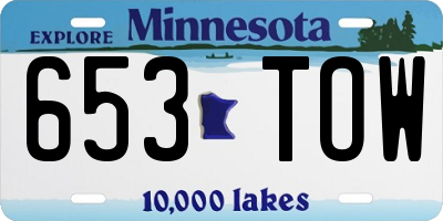 MN license plate 653TOW