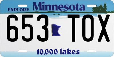 MN license plate 653TOX
