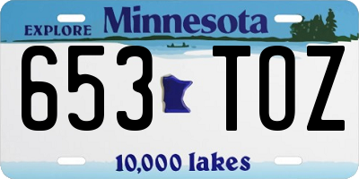 MN license plate 653TOZ