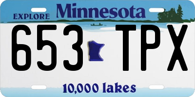 MN license plate 653TPX