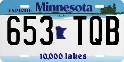 MN license plate 653TQB
