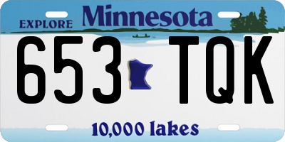 MN license plate 653TQK
