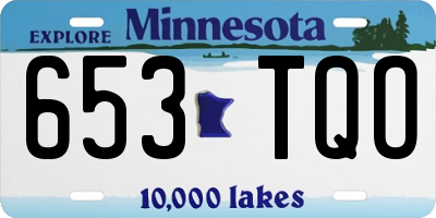 MN license plate 653TQO