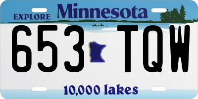 MN license plate 653TQW
