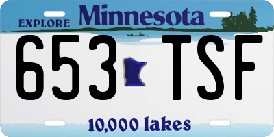 MN license plate 653TSF