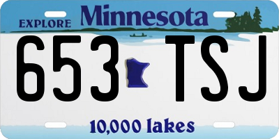MN license plate 653TSJ