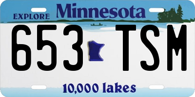 MN license plate 653TSM