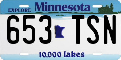 MN license plate 653TSN