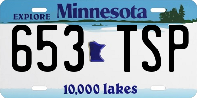 MN license plate 653TSP