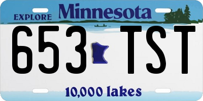 MN license plate 653TST