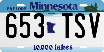 MN license plate 653TSV