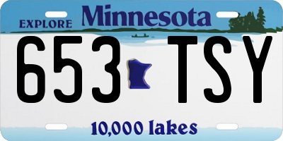 MN license plate 653TSY