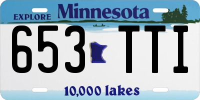 MN license plate 653TTI