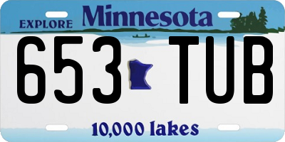 MN license plate 653TUB