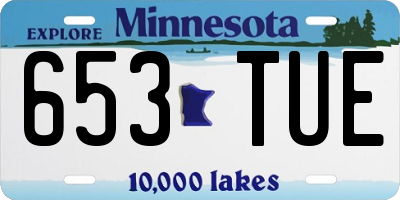 MN license plate 653TUE