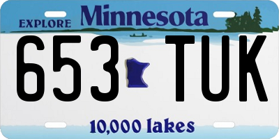 MN license plate 653TUK
