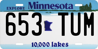 MN license plate 653TUM