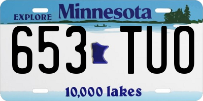 MN license plate 653TUO