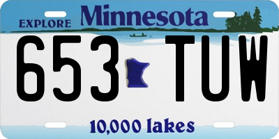 MN license plate 653TUW