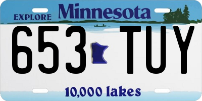 MN license plate 653TUY