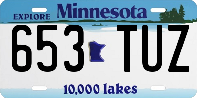MN license plate 653TUZ