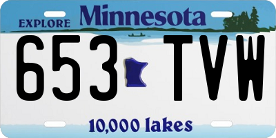 MN license plate 653TVW