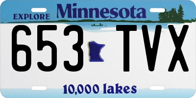 MN license plate 653TVX