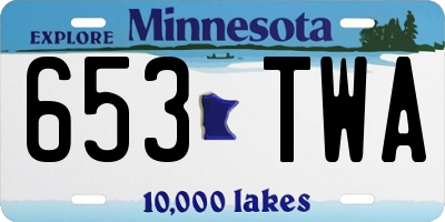 MN license plate 653TWA