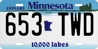 MN license plate 653TWD