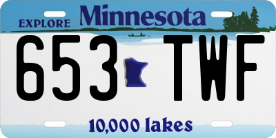 MN license plate 653TWF