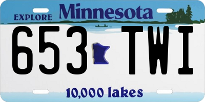 MN license plate 653TWI
