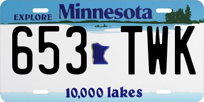 MN license plate 653TWK