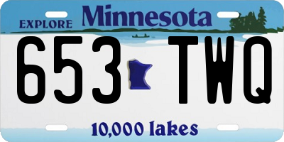 MN license plate 653TWQ