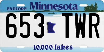 MN license plate 653TWR