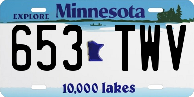 MN license plate 653TWV