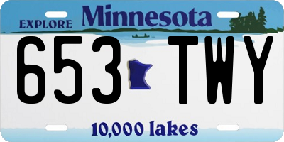 MN license plate 653TWY
