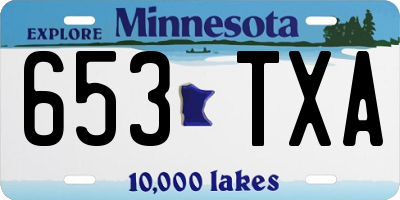 MN license plate 653TXA