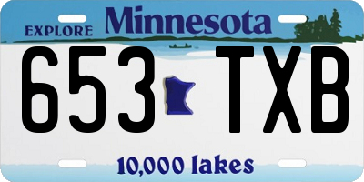 MN license plate 653TXB