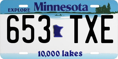 MN license plate 653TXE