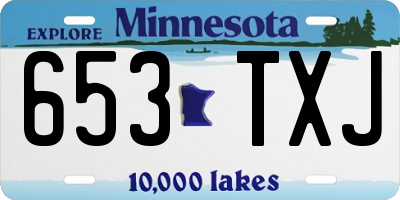 MN license plate 653TXJ