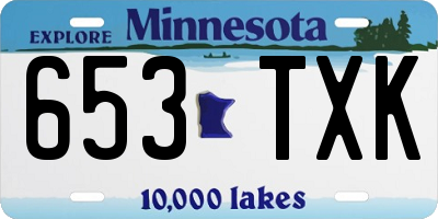 MN license plate 653TXK