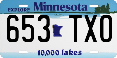 MN license plate 653TXO