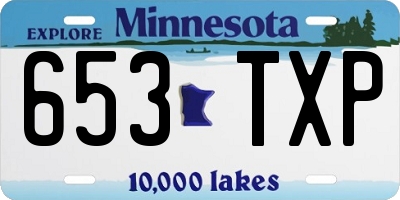MN license plate 653TXP