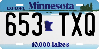 MN license plate 653TXQ