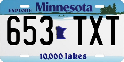 MN license plate 653TXT